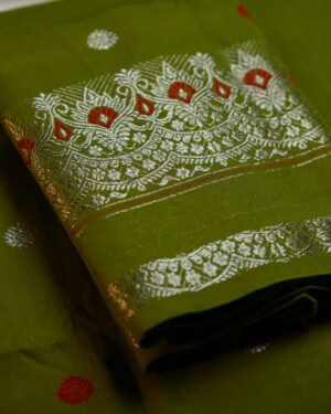 Handcrafted Masrised Cotton Sador Mekhela with unstitched Blouse piece