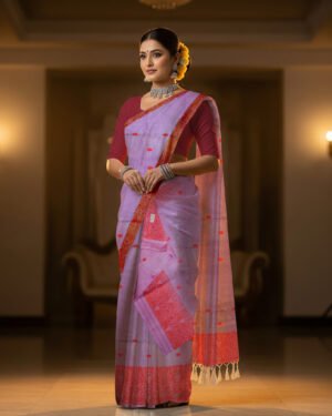 Handcrafted Kesapat Cotton Sador Mekhela with unstitched Blouse piece
