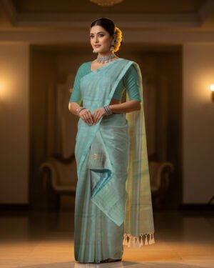 Handcrafted Kesapat Cotton Sador Mekhela with unstitched Blouse piece