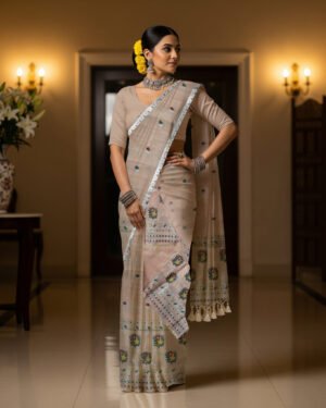 MMD Kesapat Cotton Sador Mekhela with unstitched Blouse piece
