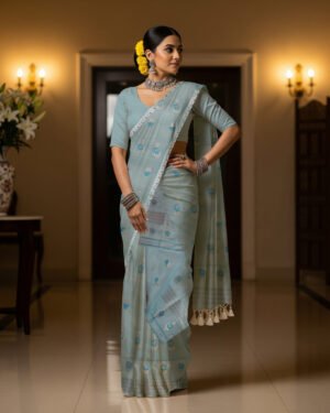MMD Kesapat Cotton Sador Mekhela with unstitched Blouse piece