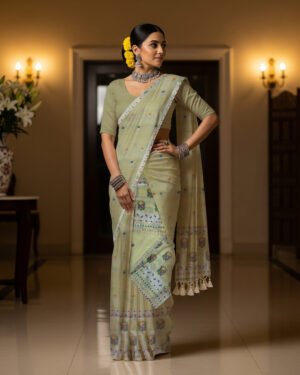 MMD Kesapat Cotton Sador Mekhela with unstitched Blouse piece