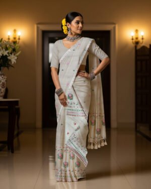 MMD Kesapat Cotton Sador Mekhela with unstitched Blouse piece
