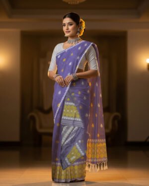 Handcrafted Nunee Cotton Sador Mekhela with unstitched Blouse piece