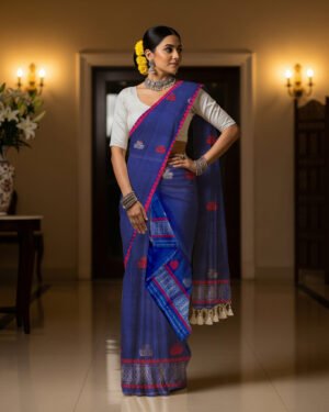 Handcrafted Silk Cotton Sador Mekhela with unstitched Blouse piece