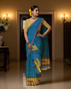 Handcrafted Silk Cotton Sador Mekhela with unstitched Blouse piece