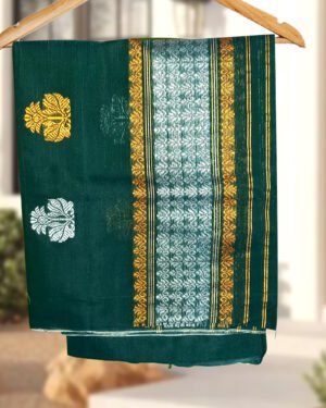 a Kesa Pat Cotton Sador Mekhela with unstitched Blouse piece