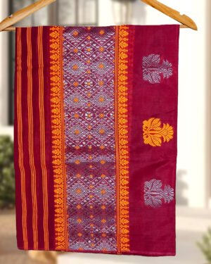 Handcrafted Silk Cotton Sador Mekhela with unstitched Blouse piece