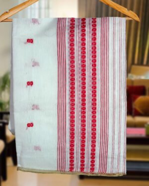 Handcrafted Silk Cotton Sador Mekhela with unstitched Blouse piece