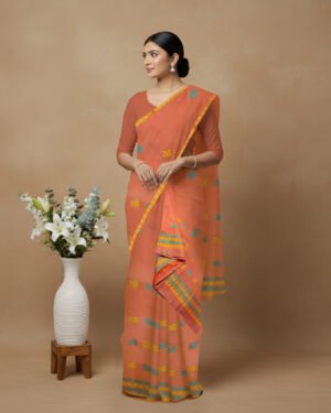 Handcrafted Kesapat Cotton Sador Mekhela with unstitched Blouse piece
