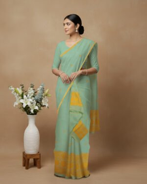 Handcrafted Kesapat Cotton Sador Mekhela with unstitched Blouse piece