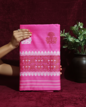 Handcrafted Silk Cotton Sador Mekhela with unstitched Blouse piece