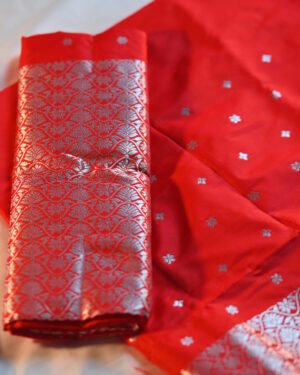 C1 Heavy semi paat jora with unstitched blouse